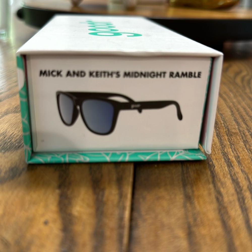 Goodr sunglasses, blue and black, never worn.